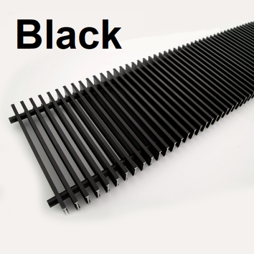 Решётка внутрипольного конвектора Itermic алюминиевая SGA 1300.300.24 шаг 13, цвет Black