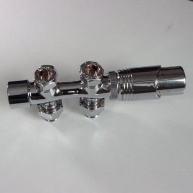 Узел нижнего подключения Delta DUO универсальный с термоголовкой М30х1,5, хром (3015127)