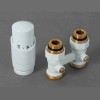 Комплект для нижнего подключения Delta прямой 3/4 x 3/4 с термоголовкой M30x1,5, белый (400501116)