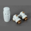 Комплект для нижнего подключения Delta угловой 3/4 x 3/4 с термоголовкой M30x1,5, белый (400502216)