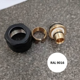Фитинг компрессионный для труб pex-al-pex 16х2х3/4, RAL 9016, белый, Delta (325501616)