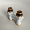 Узел нижнего подключения Giacomini R387X002, прямой 3/4 х 3/4, белый 9016