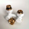 Узел нижнего подключения Giacomini R387X002, прямой 3/4 х 3/4, белый 9016
