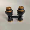 Узел нижнего подключения Giacomini R387X002, прямой 3/4 х 3/4, чёрный 9005
