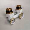 Узел нижнего подключения Giacomini R388X002, угловой 3/4 х 3/4, белый 9016