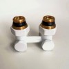 Узел нижнего подключения Giacomini R388X002, угловой 3/4 х 3/4, белый 9016