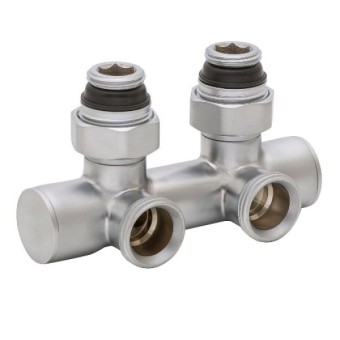 Узел запорно-регулирующий угловой Hummel, матовый хром