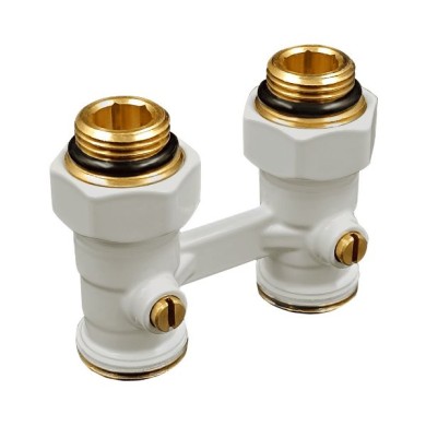 Прямой Н-образный клапан РС для нижнего подключения 3/4х1/2, белый