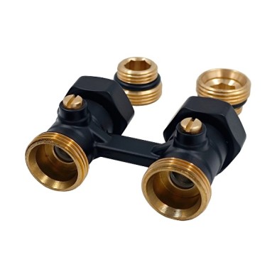 Прямой Н-образный клапан РС для нижнего подключения 3/4х1/2, чёрный матовый