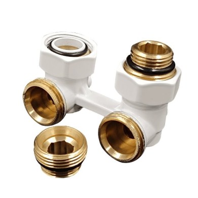 Угловой Н-образный клапан РС для нижнего подключения 3/4х1/2, белый