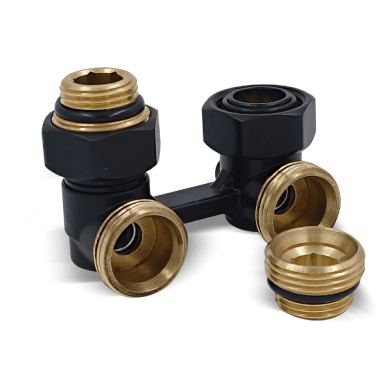 Угловой Н-образный клапан РС для нижнего подключения 3/4х1/2, чёрный матовый