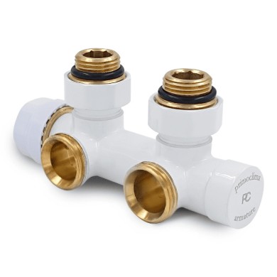 Узел нижнего подключения Primoclima термостатический угловой 1/2х3/4, белый, правый (PCS3412SW)