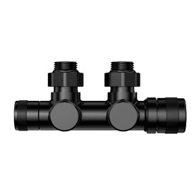 Узел нижнего подключения термостатический РС Lunar угловой 1/2х3/4 Е, оружейный металлик, левый