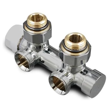 Узел нижнего подключения термостатический РС Thermolink угловой 1/2х3/4, хром, правый