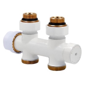 Узел нижнего подключения термостатический Thermolink прямой 1/2х3/4, белый