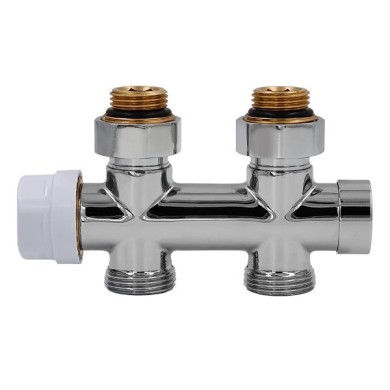 Узел нижнего подключения термостатический РС Thermolink прямой 1/2х3/4, хром