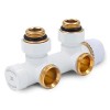 Узел нижнего подключения термостатический РС Thermolink угловой 1/2х3/4, белый, левый