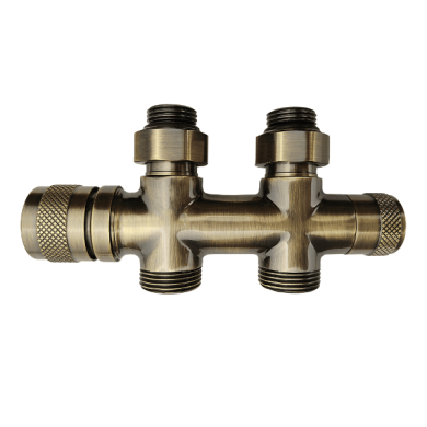 Узел нижнего подключения термостатический РС Lunar угловой 1/2х3/4 Е, бронза, правый