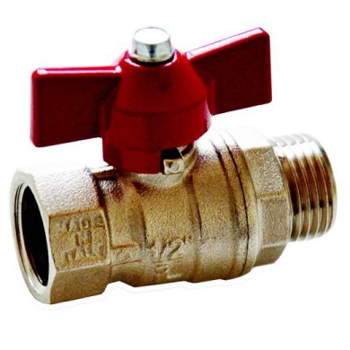 Прямой полнопроходной кран со сгоном и накидной гайкой В-Н G1/2 Vitron