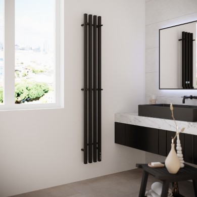 Полотенцесушитель электрический Terminus Стойка QUATRO проф 1600 чёрный