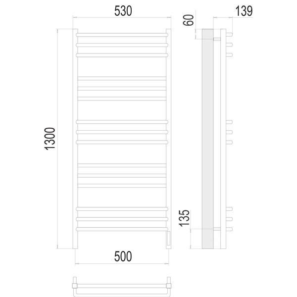 Полотенцесушитель электрический Terminus Соренто П15 500х1300