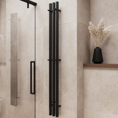 Полотенцесушитель электрический Terminus Стойка TRES проф 1600 чёрный муар