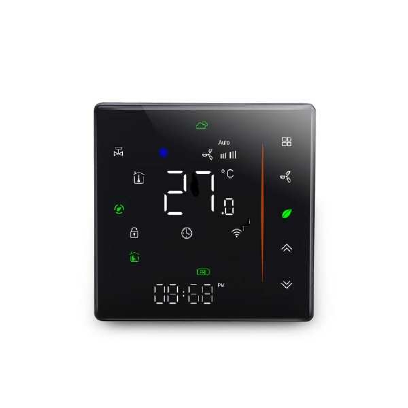 Термостат-контроллер MA-206-2FVW, WI-FI, Black, для вентиляторов 24В, (0..10В) (Savva)