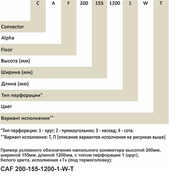 Напольный конвектор водяной Helios Therm Alpha Floor CAF высотой 200 мм