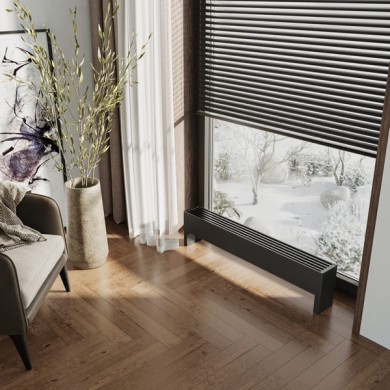 Напольный конвектор Savva KN STEP 180х125 боковое подключение, RAL 9003, теплообменник 50х100