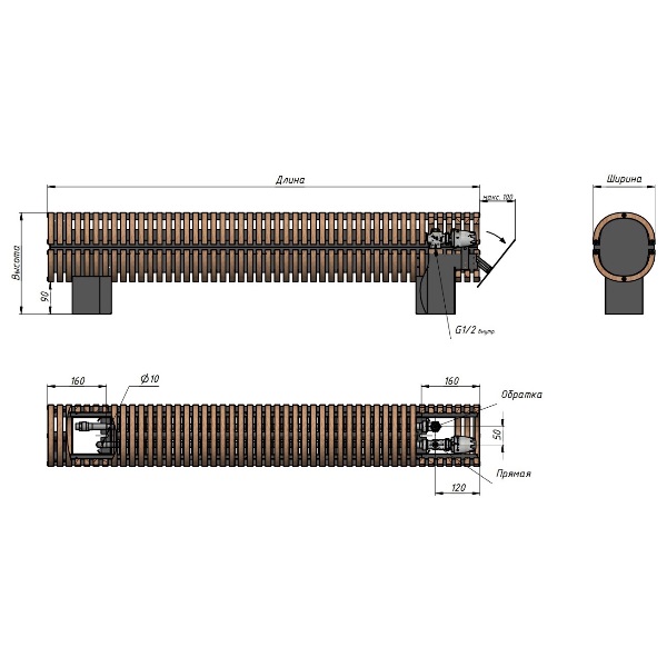 Напольный конвектор Savva Timber KN