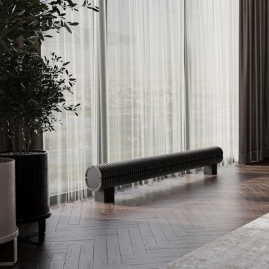 Напольный конвектор Savva Timber KN Boost ШхВхД - 170х280х2500 (100х100), черный, 7863 Вт