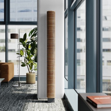 Напольный водяной конвектор-колонна Savva Timber V ШхГхВ - 200х170х700, прозрачный лак, 1466 Вт