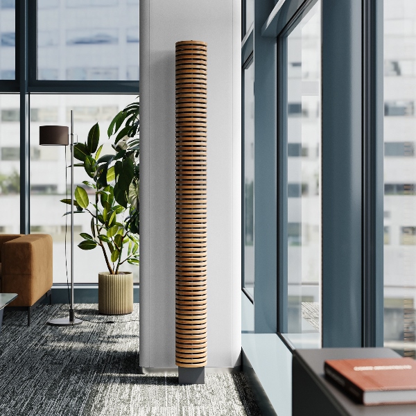 Напольный водяной конвектор-колонна Savva Timber V ШхГхВ - 200х170х2100, прозрачный лак, 6330 Вт