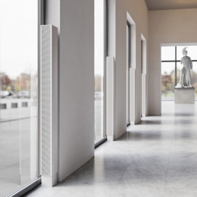 Напольный водяной конвектор-колонна Savva Verta X2 ШхГхВ - 200х150х1000, RAL 9003, 2986 Вт