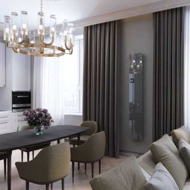 Дизайн конвектор SAVVA Chinook Electro Glass 400х2200 вертикальный, настенный, 1600 Вт