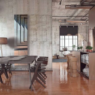 Дизайн конвектор SAVVA Chinook Mirror Bronze 400х2200 вертикальный, водяной, настенный, 5067 Вт