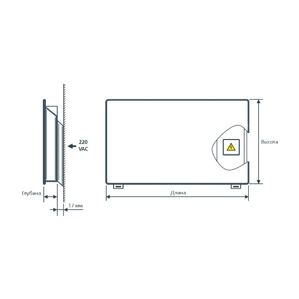 Дизайн конвектор SAVVA DRH Electro Сталь (по RAL) 1200х90х400 горизонтальный, настенный, 880 Вт