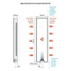 Дизайн конвектор SAVVA Chinook X2 Glass 400х1900 вертикальный, водяной, настенный