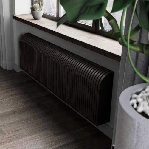Настенный дизайн конвектор SAVVA Timber S 2200х120х250 (т/о 2), Чёрный, 3219 Вт