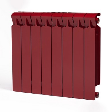 Монолитный биметаллический радиатор Rifar Monolit 300-6 бордо, нижнее левое подключение