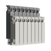 Монолитный биметаллический радиатор Rifar Monolit 350-8 титан, нижнее левое подключение