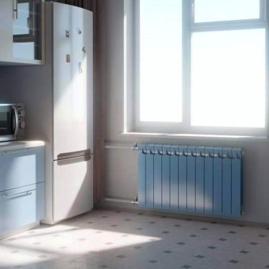 Монолитный биметаллический радиатор Rifar Monolit 500-14 сапфир, боковое подключение