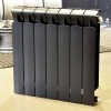 Монолитный биметаллический радиатор Rifar Monolit 500-10 антрацит, нижнее правое подключение
