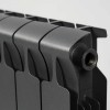 Монолитный биметаллический радиатор Rifar Monolit 500-10 антрацит, нижнее правое подключение