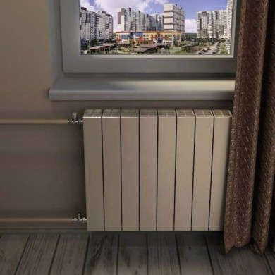 Монолитный биметаллический радиатор Rifar Supremo Ventil L 800-10 айвори, нижнее левое подключение