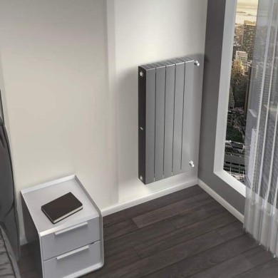 Монолитный биметаллический радиатор Rifar Supremo Ventil L 800-13 титан, нижнее левое подключение