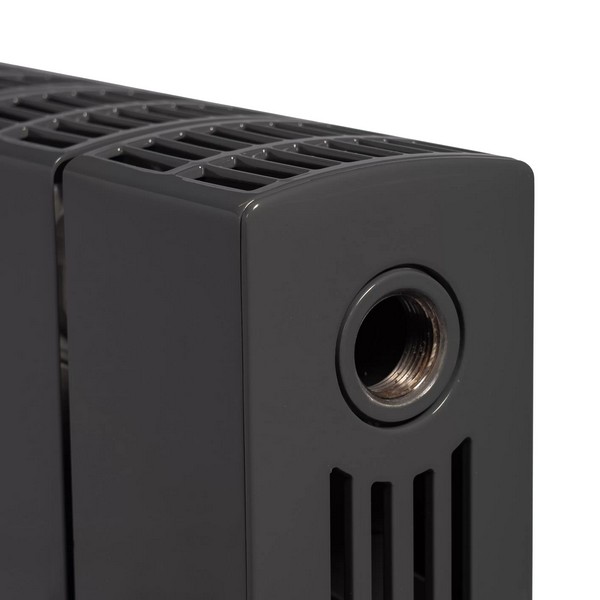 Монолитный биметаллический радиатор Rifar Supremo Ventil R 800-10 титан, нижнее правое подключение