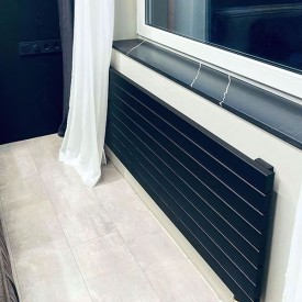 Трубчатый горизонтальный радиатор Caldo Aria-800-9с-588-X  с профилем 30х60, нижнее разнесённое