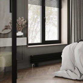 Трубчатый горизонтальный радиатор Caldo Bordo-1250-12с-580-X с профилем 60х30, нижнее левое