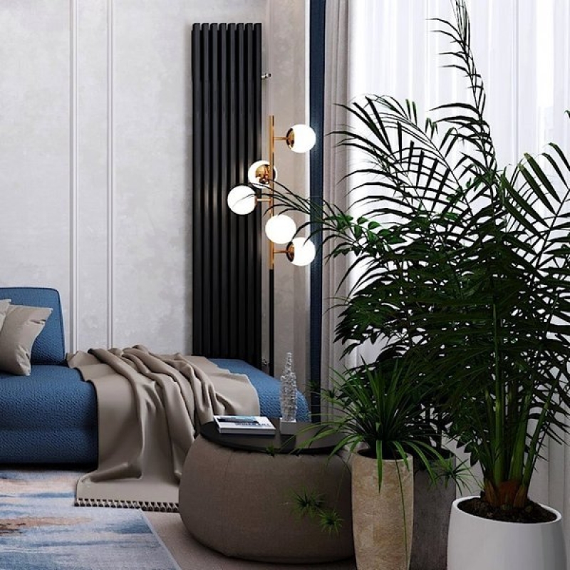 Трубчатый вертикальный радиатор Caldo Bordo-2500-2с-80-U с профилем 60х30, нижнее центральное